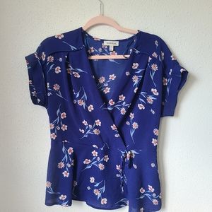 Blue floral blouse